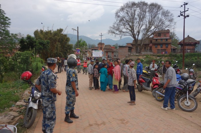 Police are present but there's no need... everyone remains peaceful