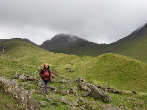 Storm clouds return to the fells above Black Sail Hut.