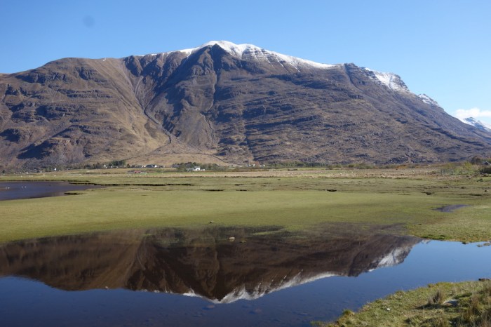 Looking back across Loch Torridon to the wild Liathach mountains
