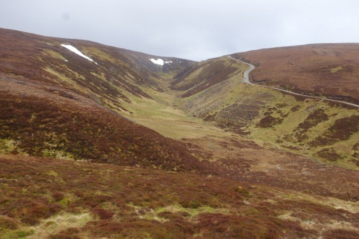 Wind-farm construction roads wind their way through the Monadhliath