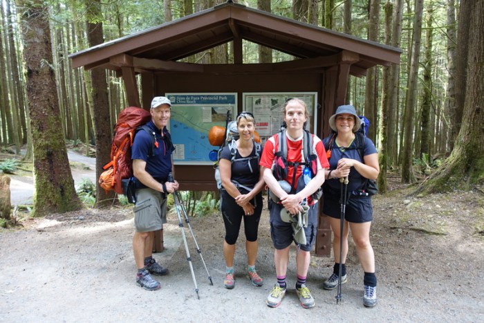 Ready to rock at the Juan de Fuca trailhead