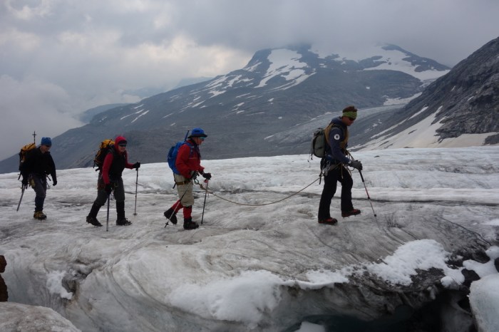 Crossing the Big Eddy Glacier