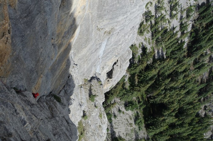 Dave working his way up a crack