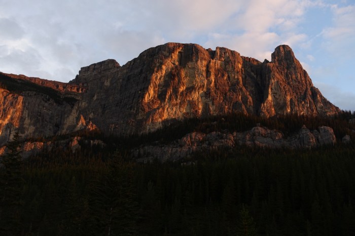 Early morning sun-rays bring rock to life