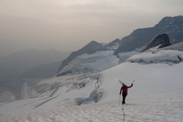 Richard waltzing up the glacier
