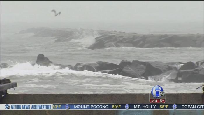 Angry waves batter the shore