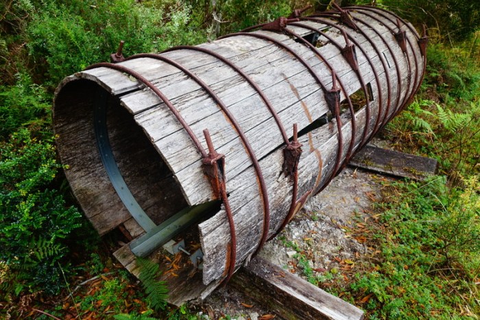 An original water pipeline from the early 1900s