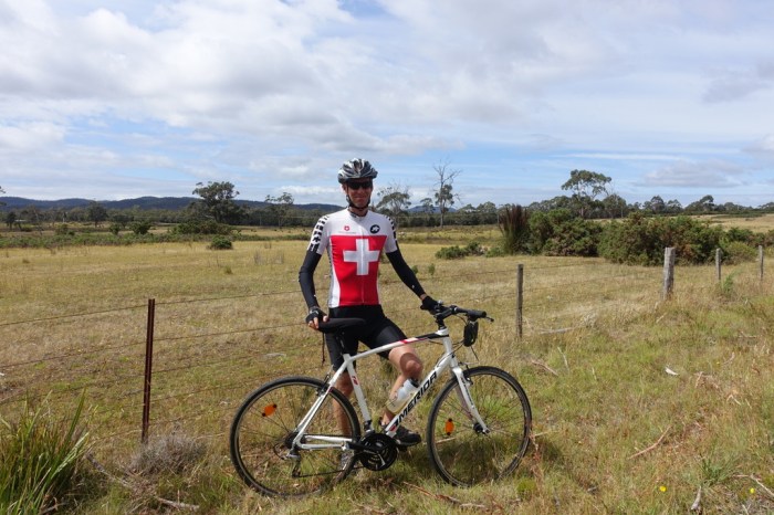 Sporting my new and very form-fitting jersey