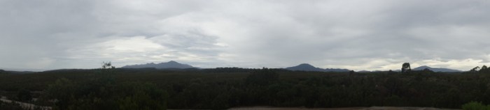 Looking toward the West Coast mountains from Dundas lookout