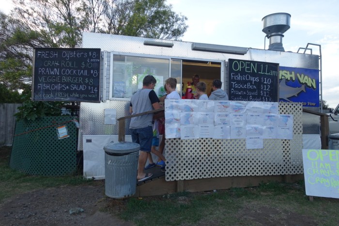 Dinner at the Triabunna Fish Truck
