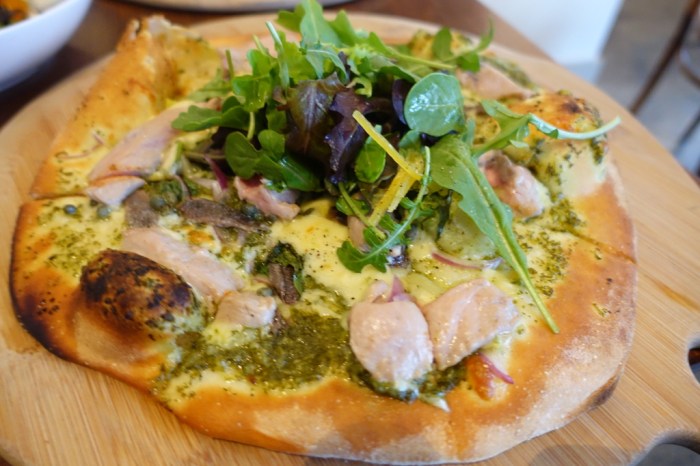 Tasman Pizza - locally caught fish, anchovies, capers, fennel, rocket, and preserved lemon