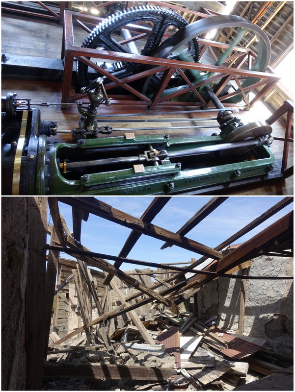 Australia - massive machinery hoists gold ore from the depths of a mine California - an unknown building lies in ruins