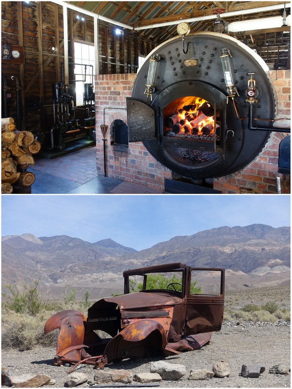 Australia - an incredibly hot food furnace powers mining operations California - an old car rusts in the hot desert sun