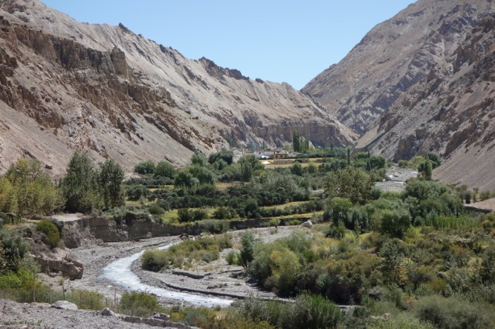 Villages here are litterally oases in the desert