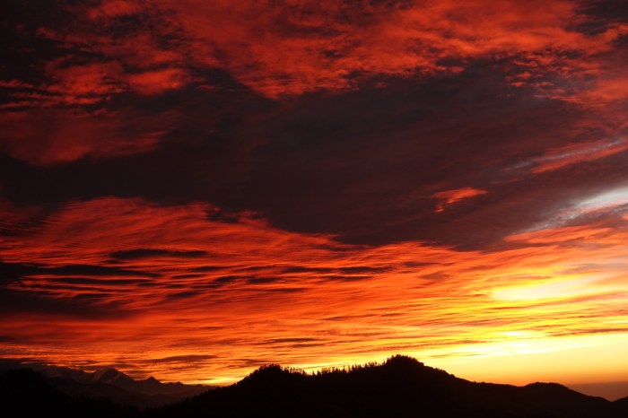 December - Sunset over the Himalayas